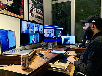Co-creator Martin Gero working from home on NBC's <i>Connecting...</i>